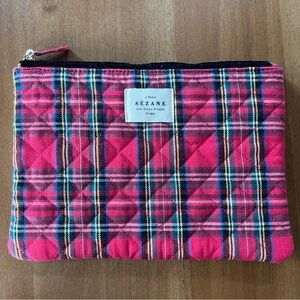 Sézane Tartan Quilted Pouch